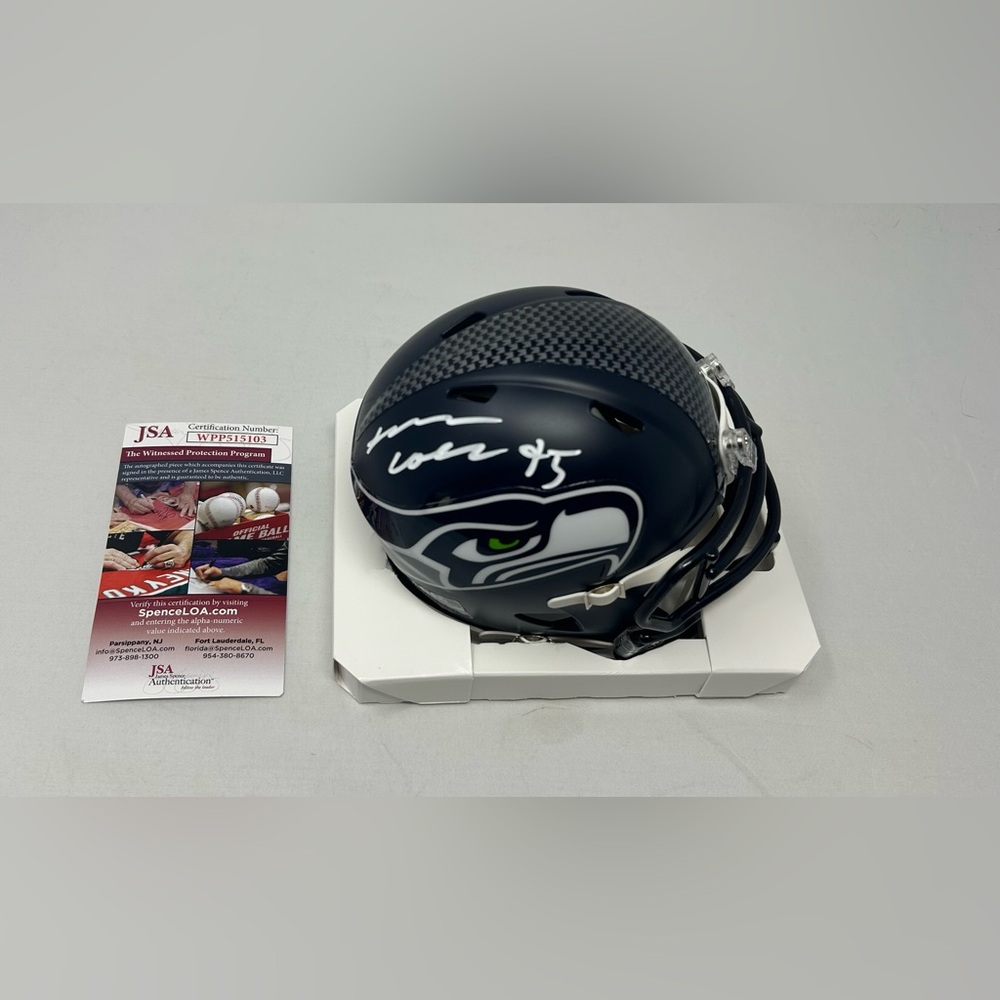 LJ Collier signed Seattle Seahawks Mini Helmet JSA COA